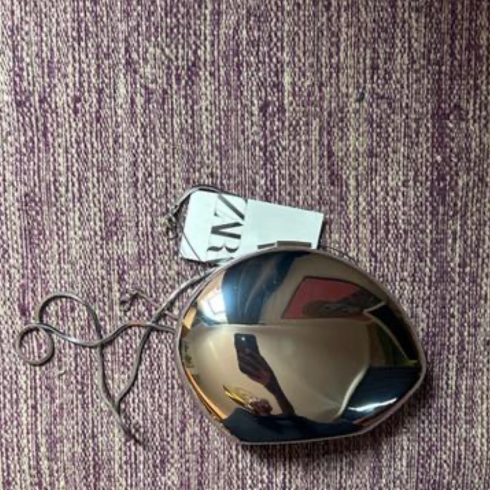 Zara silver metallic box bag
